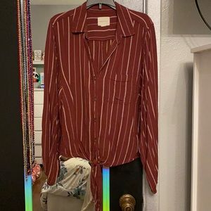 Maroon button down shirt